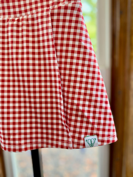 Gingham Slit Skirt