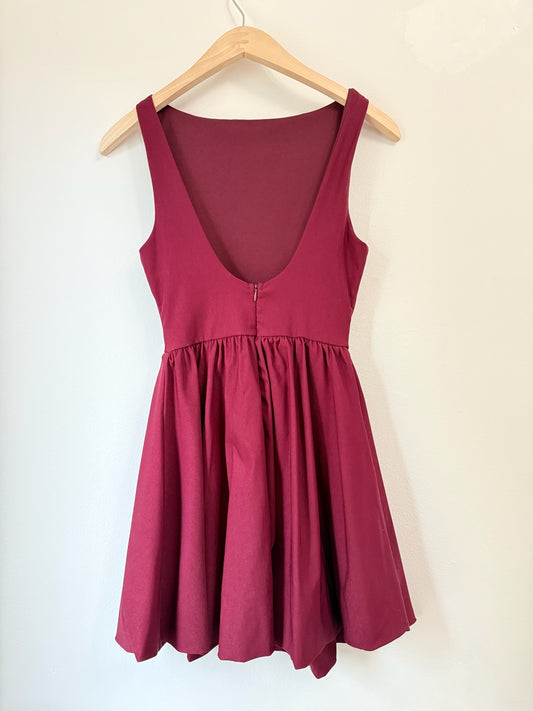Bubble Hem Boatneck Mini Dress