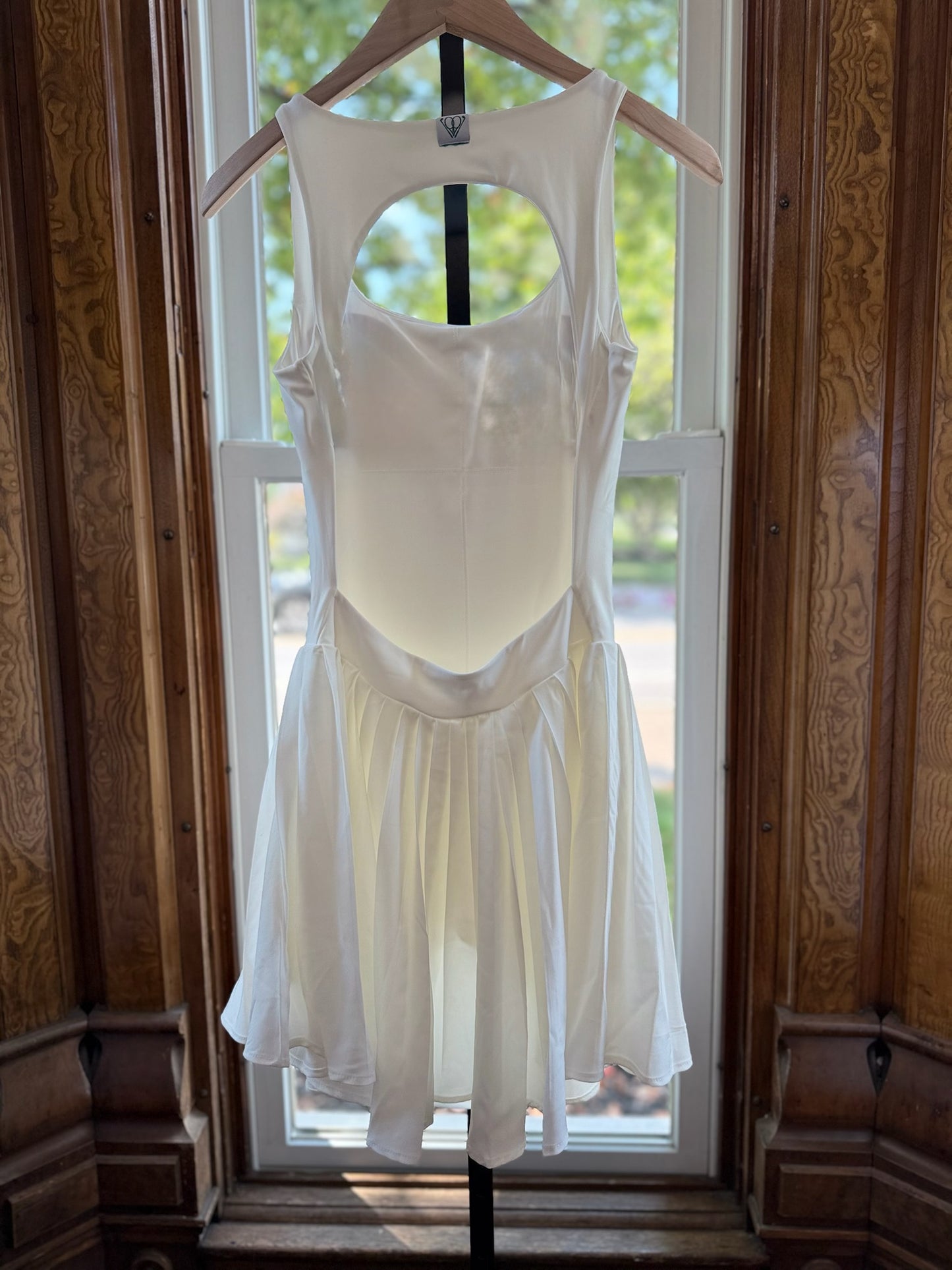 White Pleated Butterfly Tennis Dress
