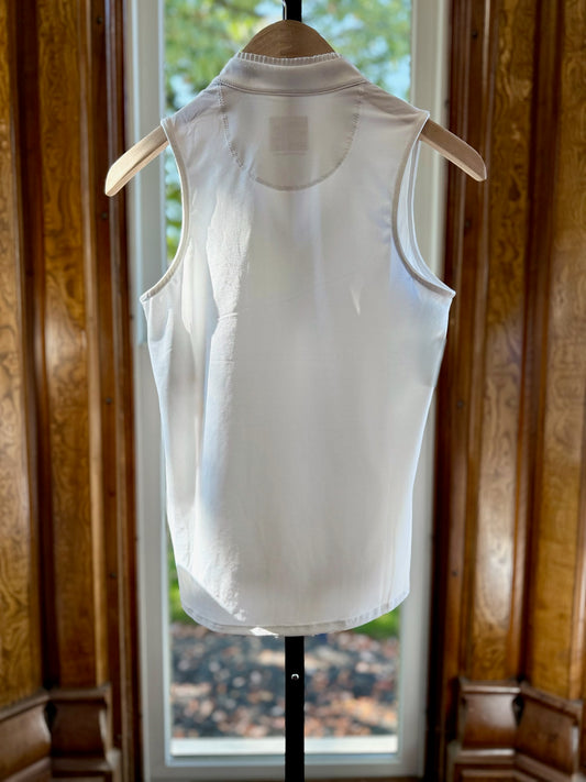 Pleated Placket Sleeveless Top