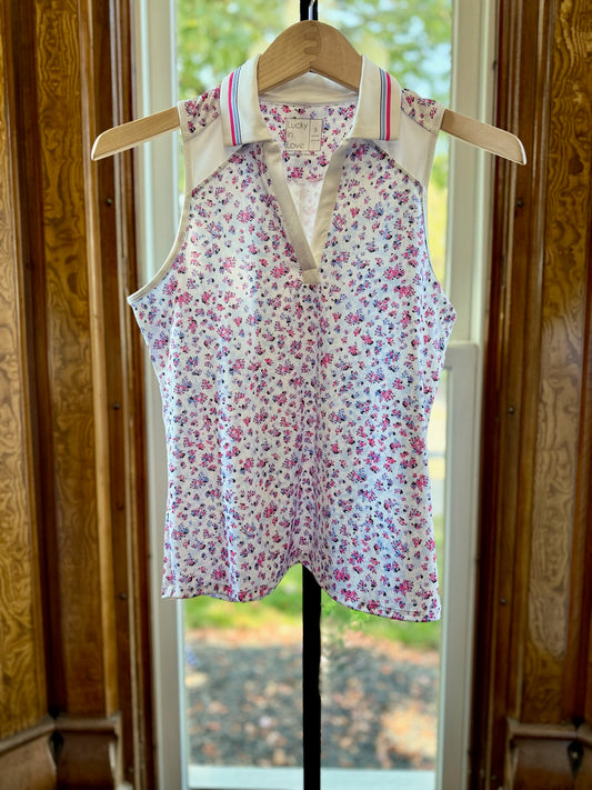 Moon Flower Sleeveless Polo