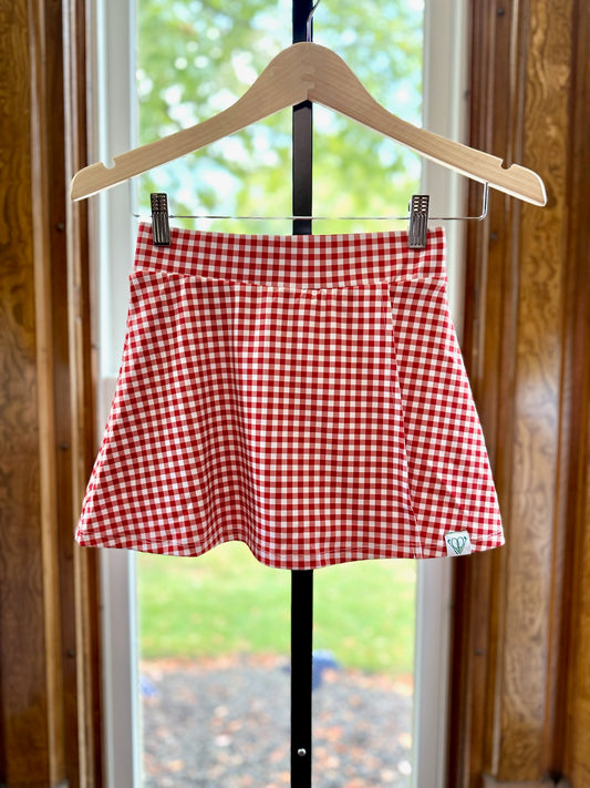 Gingham Slit Skirt
