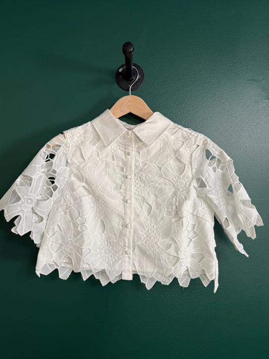 Lace Button Down Blouse