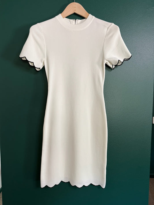 Stretch Knit Mini Dress with Black Trim