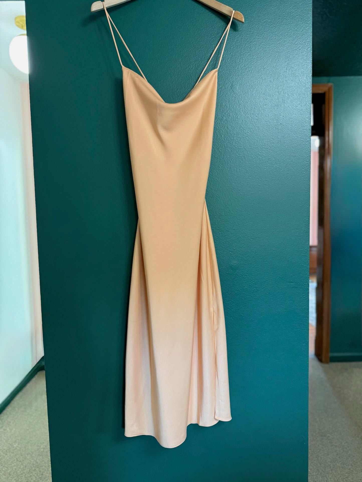 Satin Cowl Neck Dress