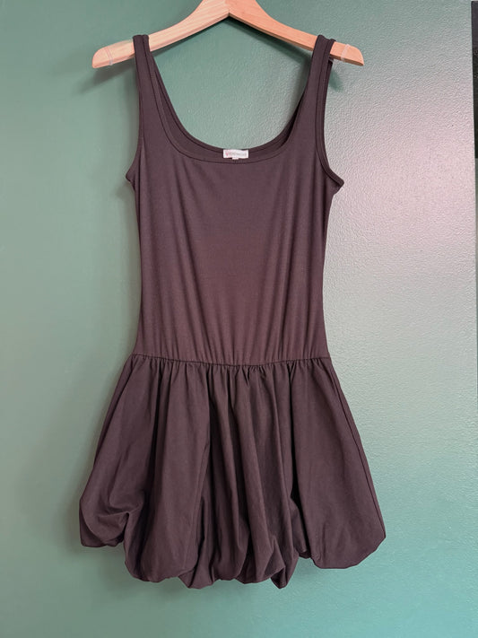 Ribbed Mini Dress Bubble Skirt