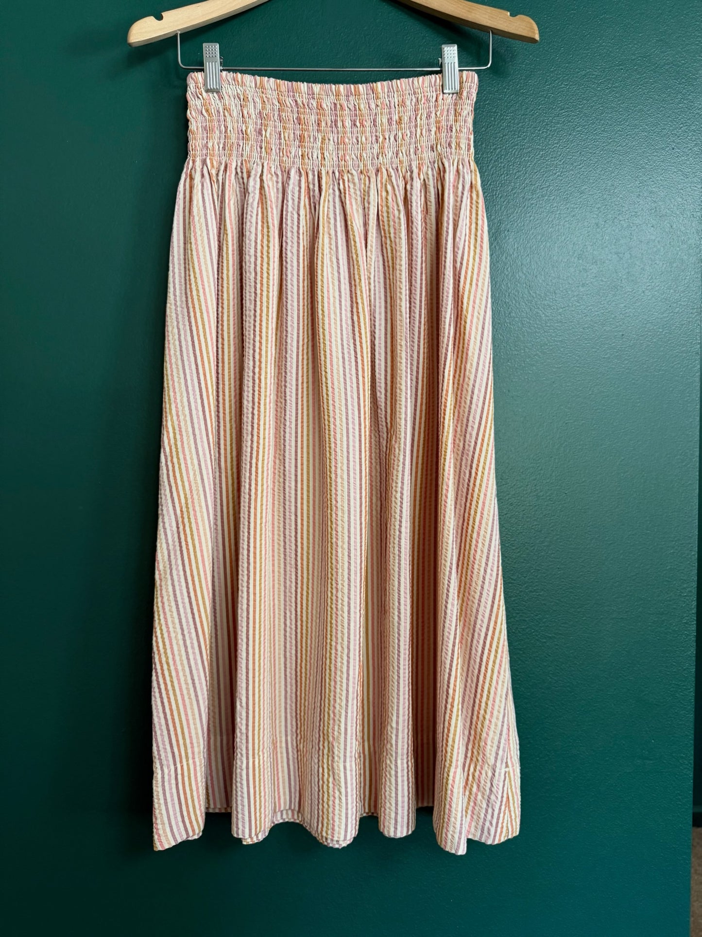 Bea Seersucker Midi Skirt