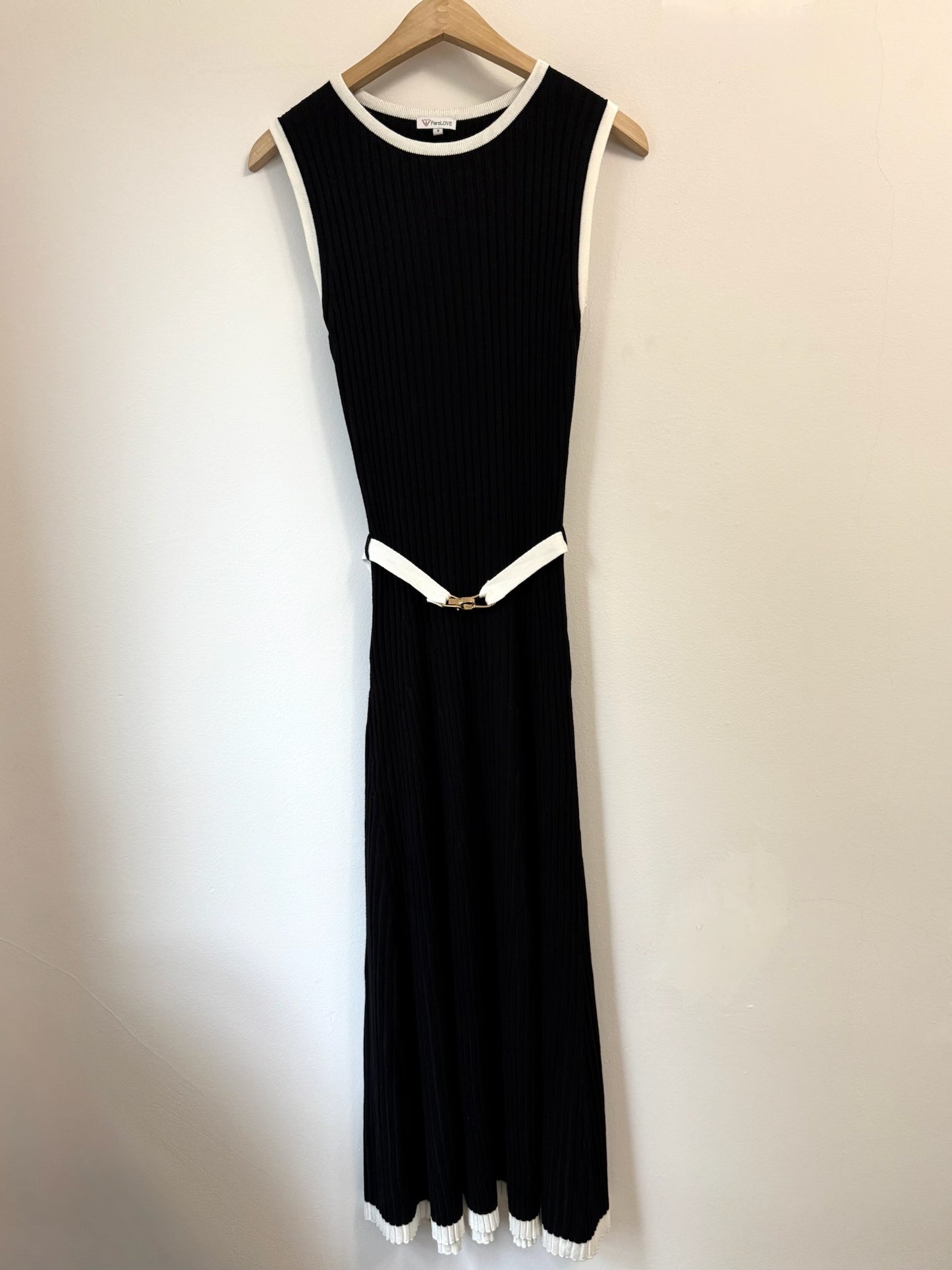 Contrast Sweater Midi Dress