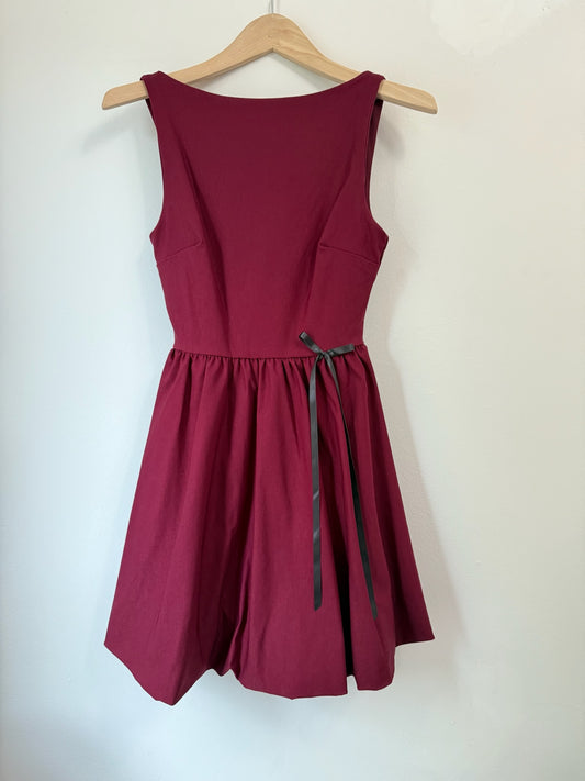 Bubble Hem Boatneck Mini Dress