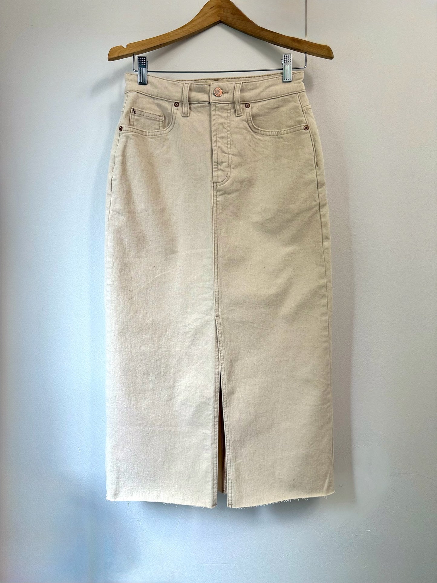 Fawn Denim Midi Skirt